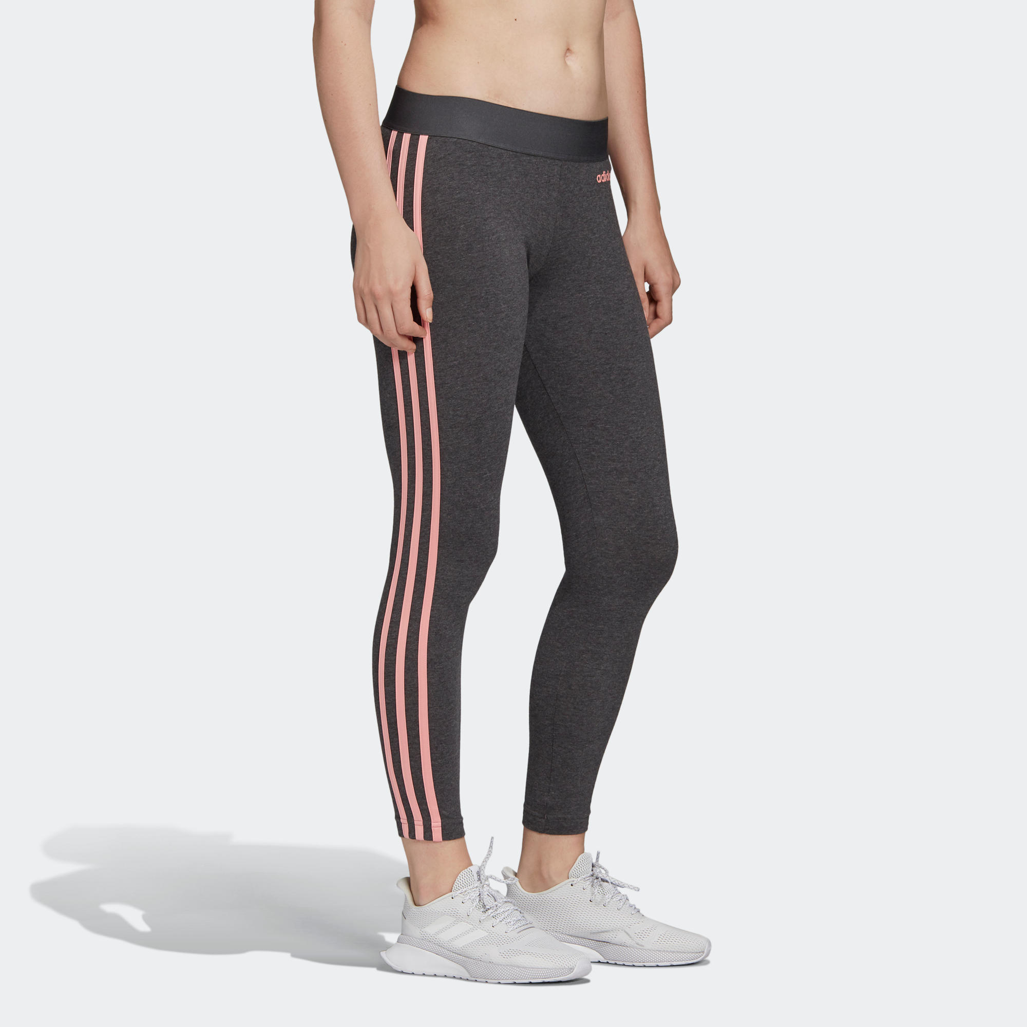Legging Adidas 3 Bandes Femme Gris et Rose Legging Adidas 3 Bandes Femme Gris et Rose